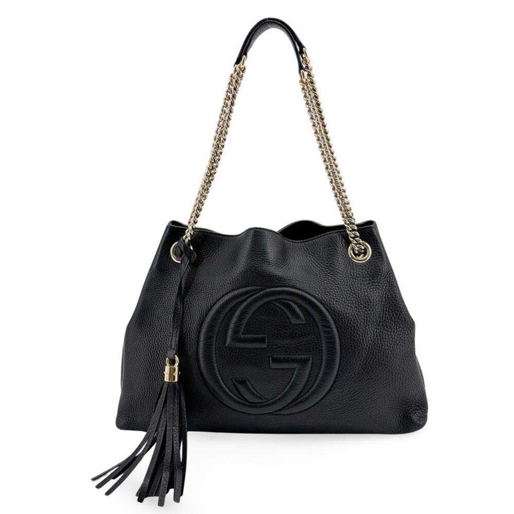 Gucci Soho Tassel Chain Shoulder Bag Black